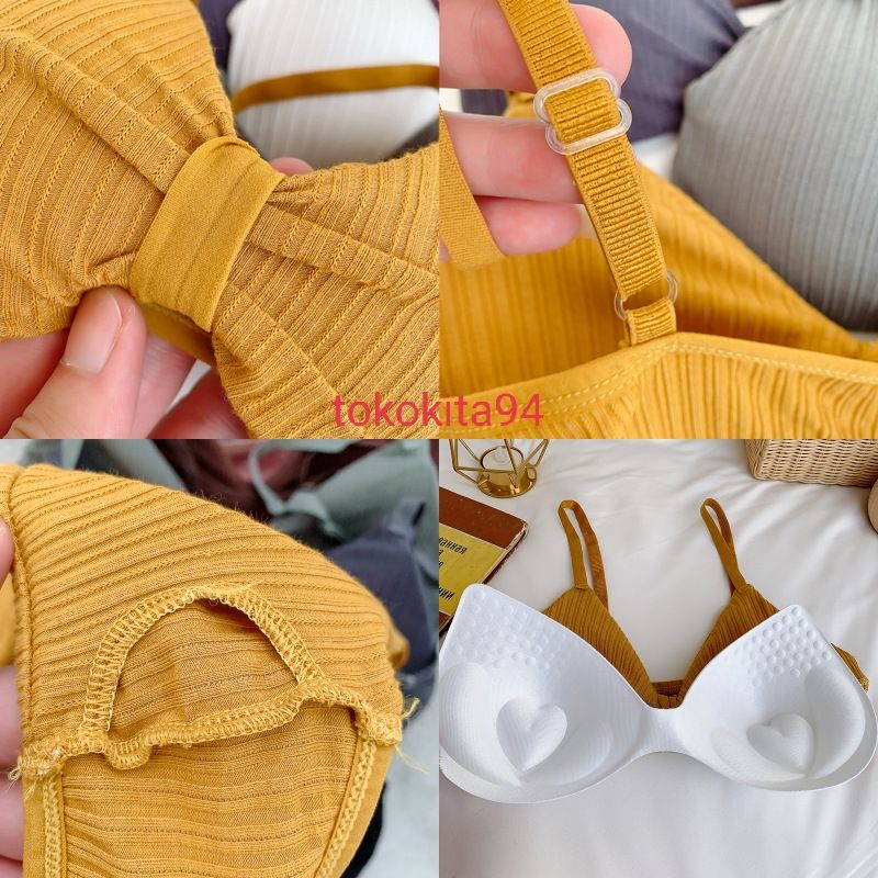 Sport Bra Import Tanpa Kawat 1pcs Model Belah - Bra BH Wanita Pakaian Dalam Model Belah Satuan