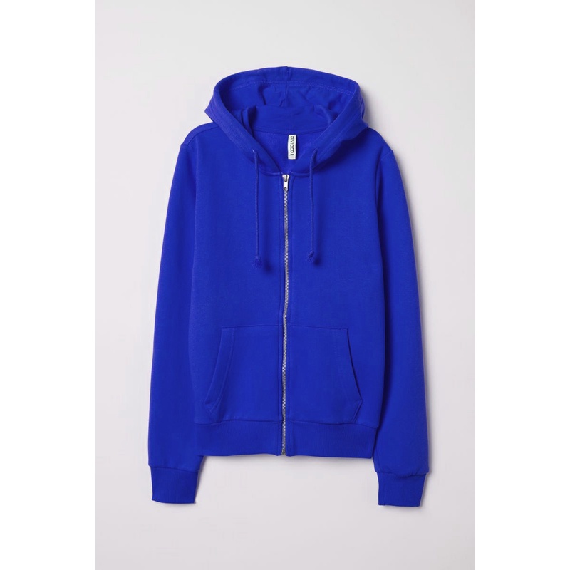 Jaket Hoodie Wanita Polos Oversize Lengan Panjang Babyterry-Biru benhur