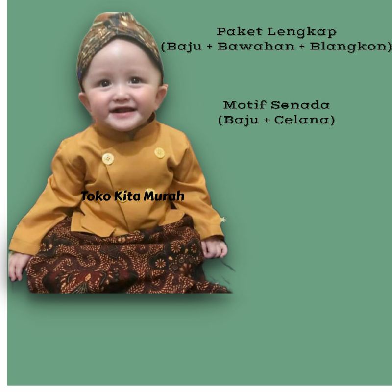 Termurah‼️Baju Beskap Bayi Laki Laki - Setelan baju adat anak laki laki  - Setelan Baju jawa anak laki laki  | beskap anak | lurik anak // baju adat anak // tedak siten