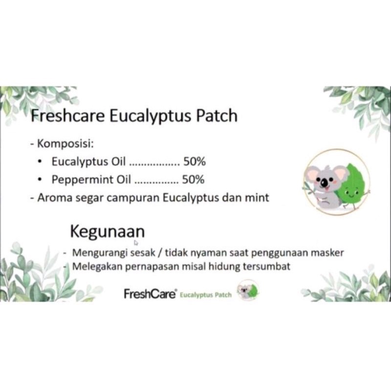 ❤ MEMEY ❤ FRESHCARE Eucalyptus Patch | Sticker Masker | Sticker Tempel