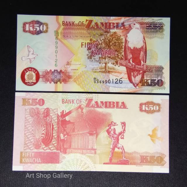 Uang Zambia 50 Kwacha 2009