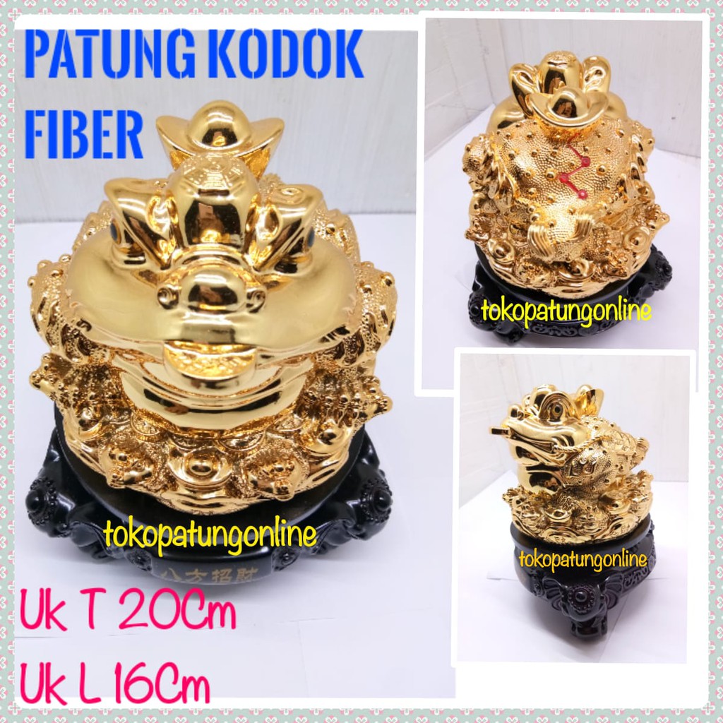 Patung Kodok Fengshui Putar Fiber 08