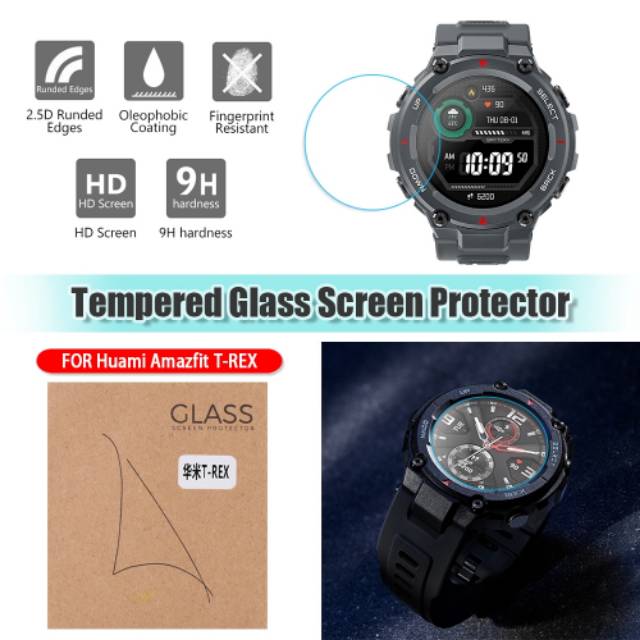 Tempered glass AMAZFIT TREX T-REX 1 2 pro anti gores screen guard kaca