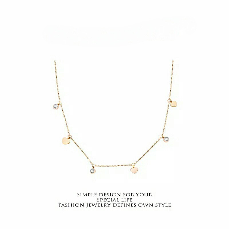 GG Kalung LOVE DIAMOND Titanium#KL-260