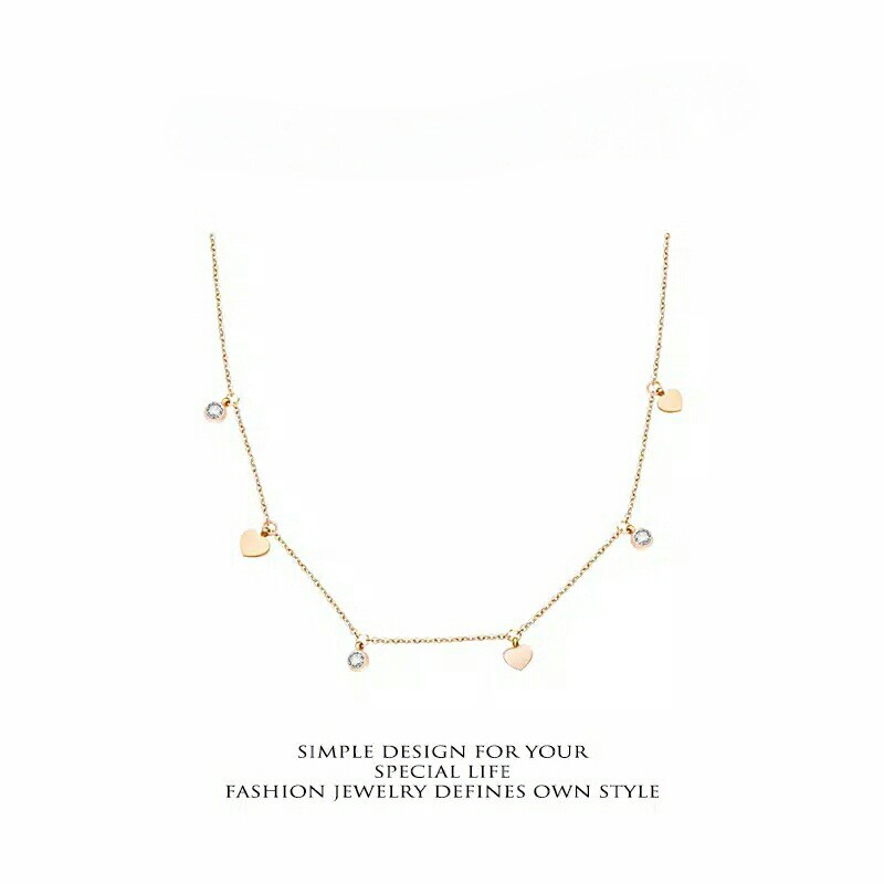 GG Kalung LOVE DIAMOND Titanium#KL-260