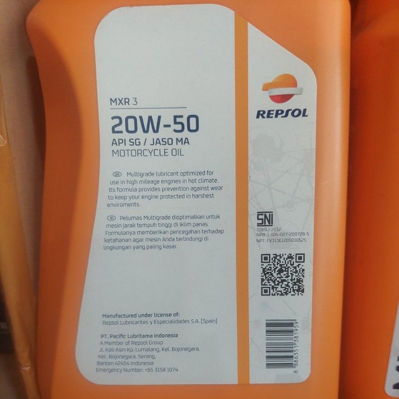 Oli Mesin Repsol Moto Super 20W50 1L 4T