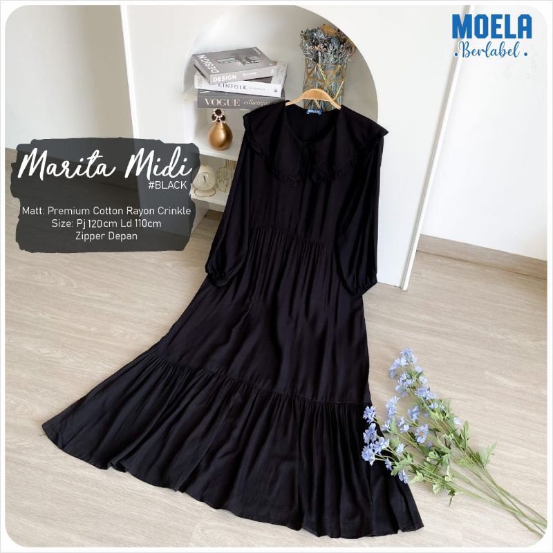 MARITA DRESS MIDI CRINKLE AIRFLOW || MIDI DRESS WANITA TERBARU || BEST SELLER || IZDIHAAR OLSHOOP5