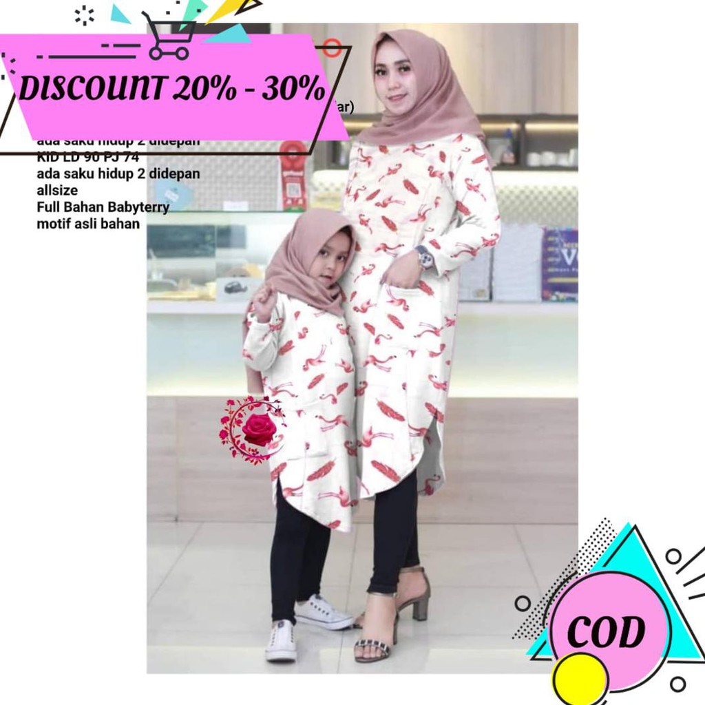 (BAYAR DITEMPAT) (COD BISA BAYAR DITEMPAT) KAINA SHOP | CP TUNIK MIKIE | TUNIK COUPLE IBU DAN ANAK