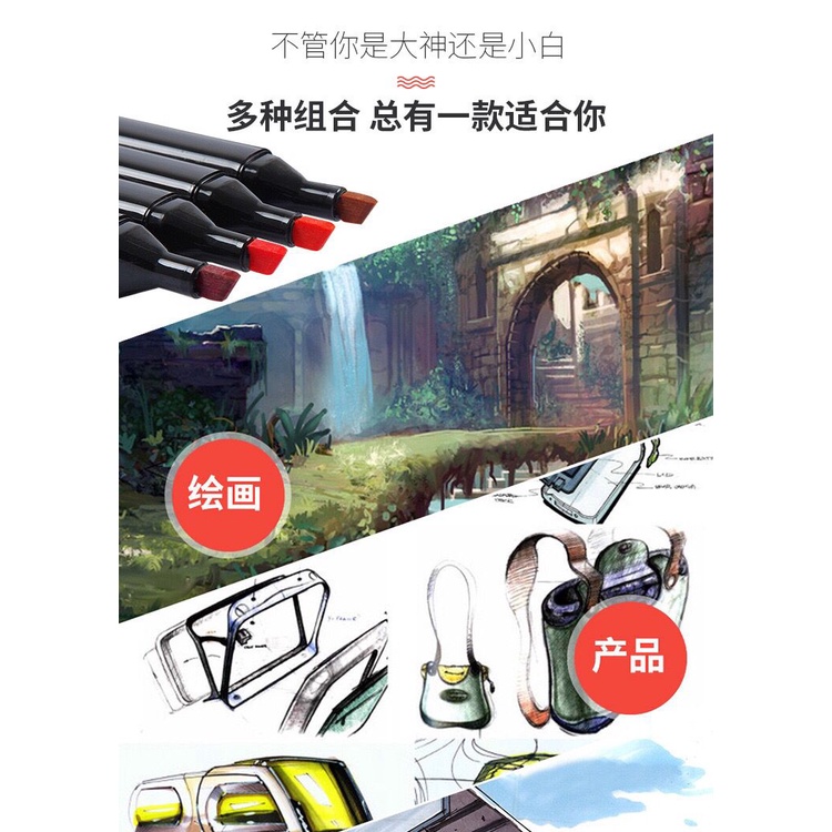 

Touch Marker 48pcs Warna Sketsa Spidol Umum General Marker Set Animation Markers SF6