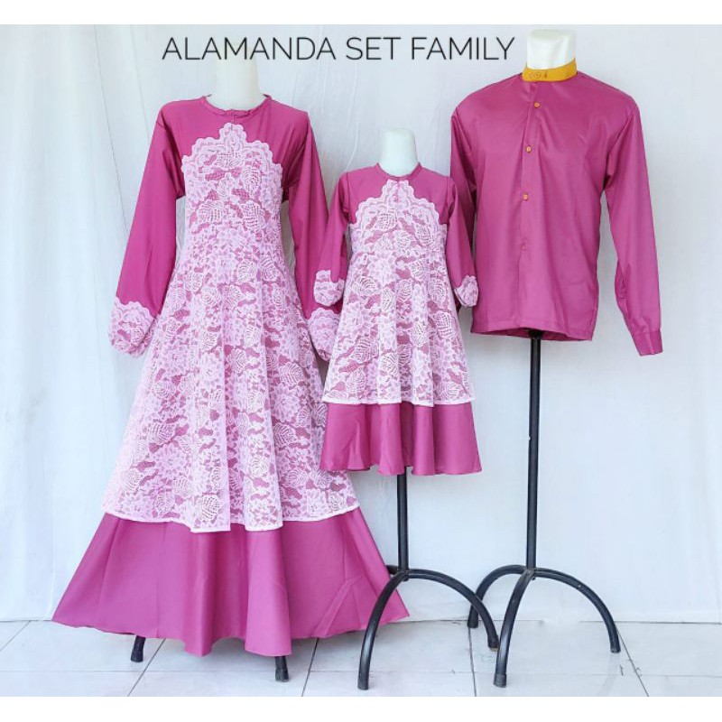 Gamis Brokat Couple Model Alamanda Gamis Couple Sarimbit Keluarga Shopee Indonesia