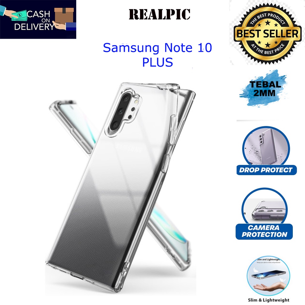 Case Samsung Galaxy NOTE 10 PLUS Casing Clear HD KETEBALAN 2MM BENING TRANSPARAN TPU Premium Softcase