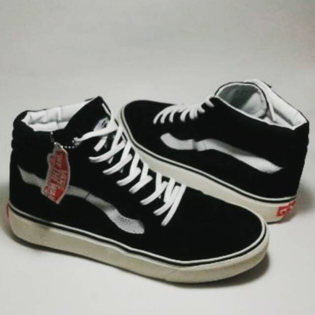 Sepatu Vans SK8 Black White Hitam Putih High For Boys Waffle ICC Keren Sepatu Formal Santai Kuliah