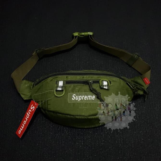 ✅ TERHEMAT TAS SELEMPANG MURAH WANITA✅ SUPREME SS19 GREEN WAISTBAG (TAS PINGGANG) DISKON