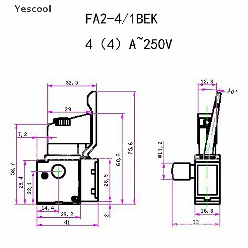 Yescool FA2 / 61BEK switch trigger power Elektrik 220v6a