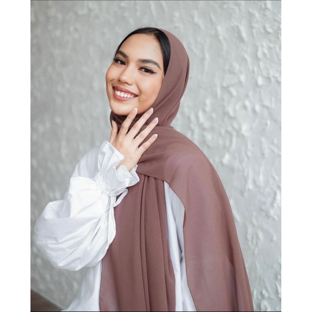 Jilbab Pashmina Diamond Crepe / Krudung Hijab Pasmina Sabyan Jahit Tepi Premium Jumbo 180x75 Part 1-1