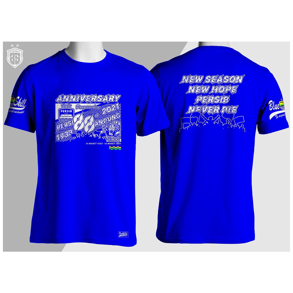 Kaos persib bandung / kaos persib anniv88 / kaos persib untuk pria dan wanita / kaos originalblueskill