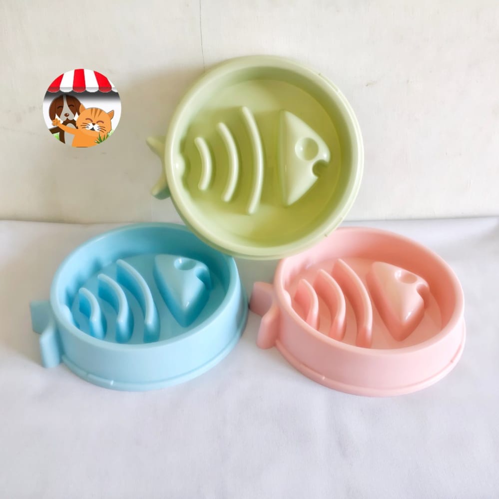 Tempat Makan Anjing Kucing Slow Feeder Fishbone Single Anti Slip