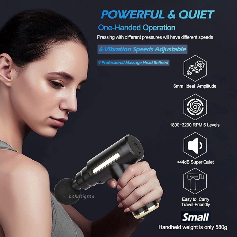 Fascial Gun Massage Alat Pijat Pijit Getar Pundak Punggung Otot Terapi