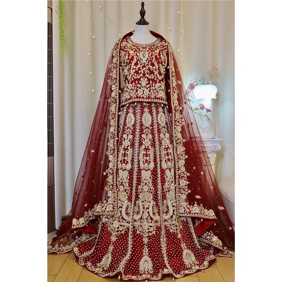 ﹊❈◇Muslim Indonesia [customized sale] gaun pengantin Muslim gaun pengantin Lengha Sari