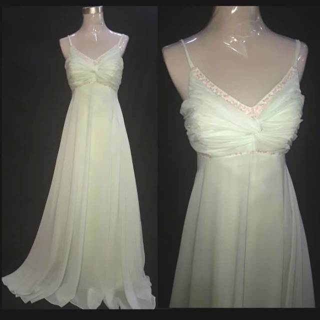 Ld. gaun pesta wanita warna hijau muda atau mint gaun pesta panjang