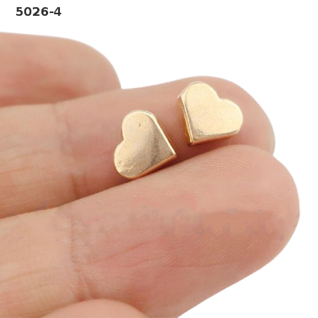 5026-4 70 Pcs Golden Peach Heart-Shaped Spacer Beads Loose Bead DIY Necklace Bracelet 5026-4