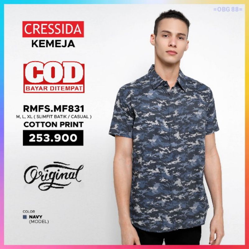Kemeja pria lengan pendek Cressida original Kemeja cresida Kemeja Cressida pria RMFS.MF831