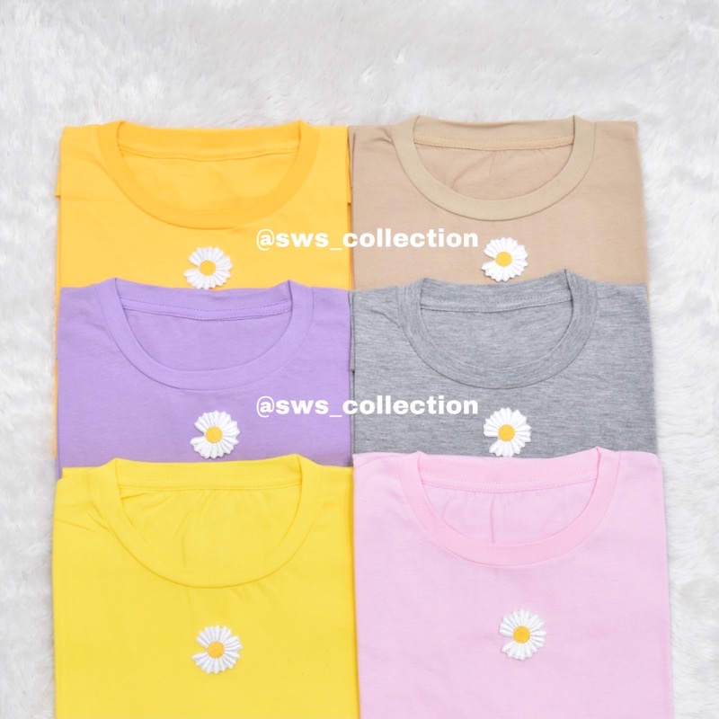 Kaos wanita daisy patch bordir