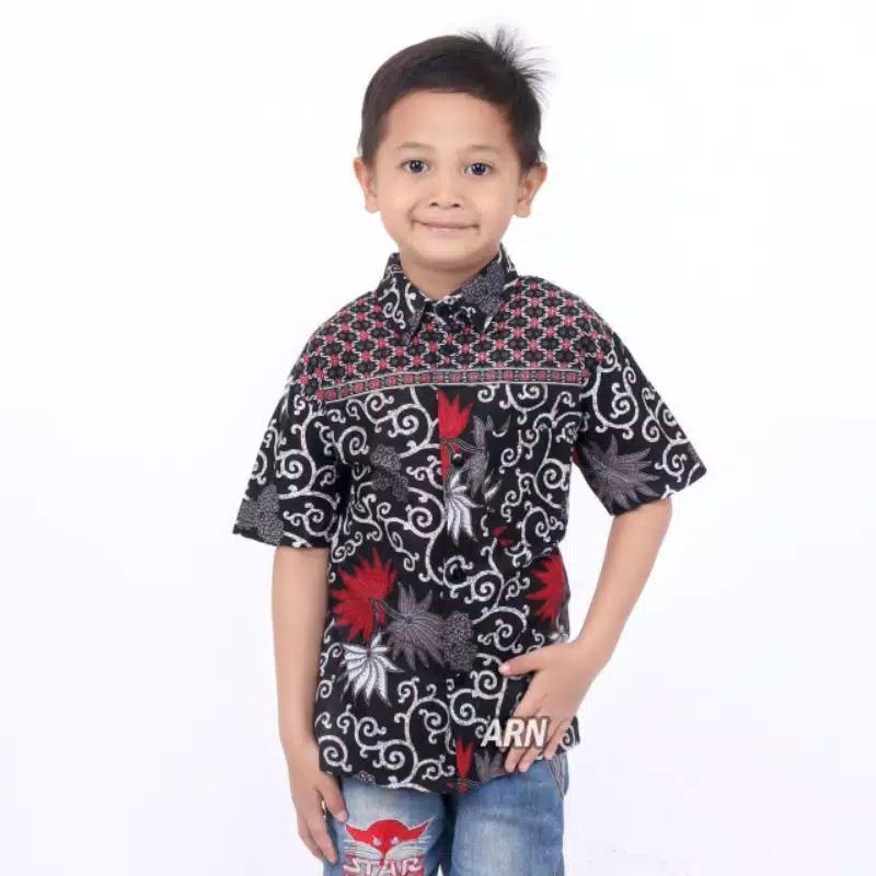 Hem batik lengan pendek dan Hem batik anak lengan pendek size jumbo M L XL XXL 3XL 4XL 5XL