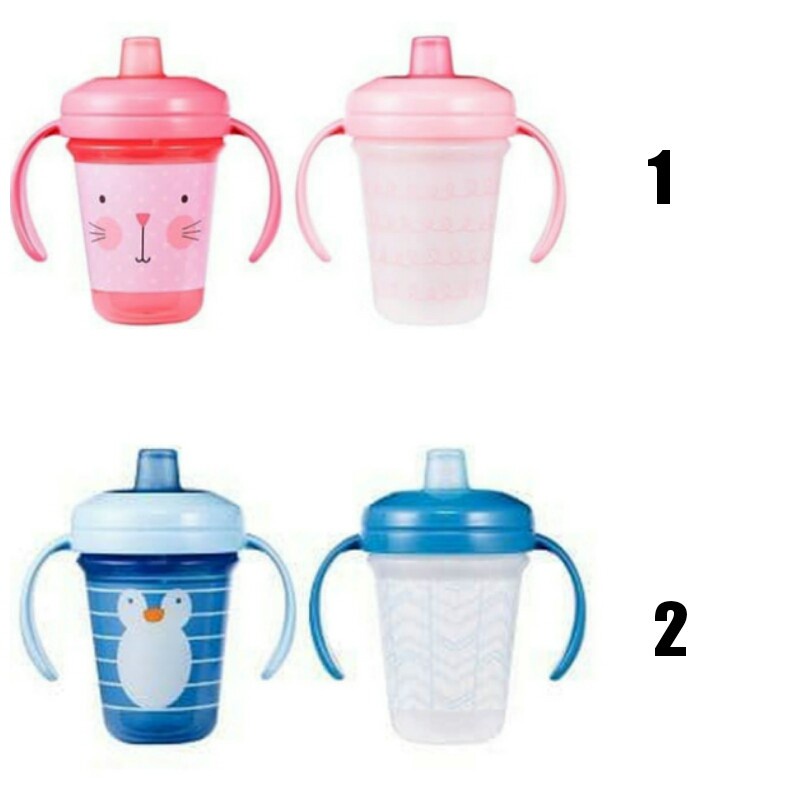 Newmei - The First Years Stackable Soft Spout Trainer Cup 4M+ 7oz / 207ml / Gelas Bayi Isi 2pcs/Pack (Tersedia varian motif)