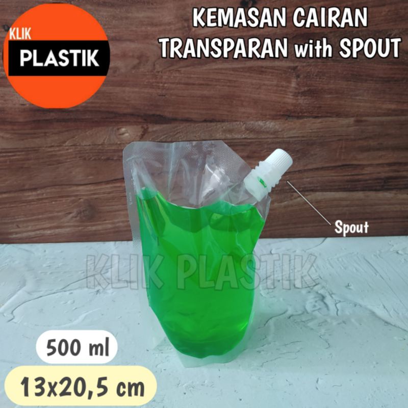 PREMIUM STAND POUCH UNTUK PRODUK CAIRAN DENGAN SPOUT 500ML KPACK
