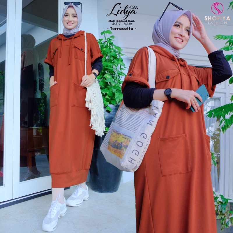 Lidya Dress + kaos inner Original Shofiya BTC