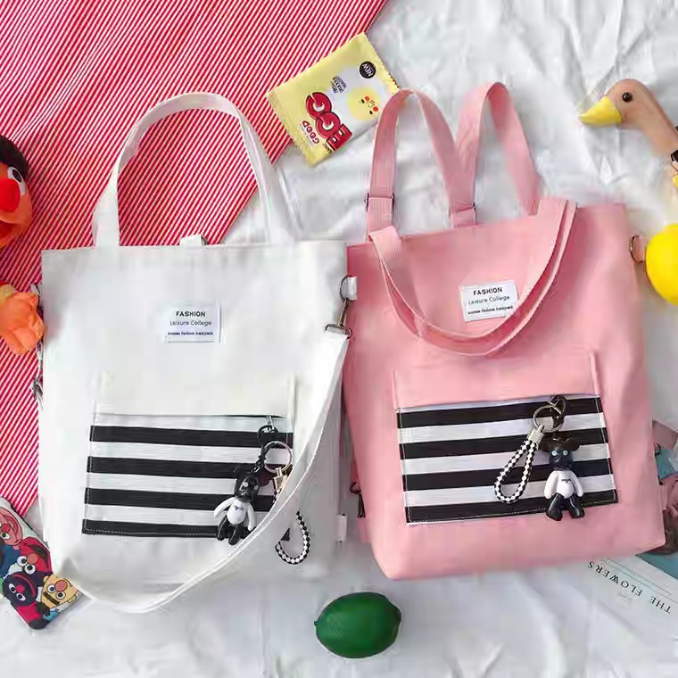 Totebag / Tas Fashion Wanita Collage Harajuku 3in1 - Tanpa Gantungan