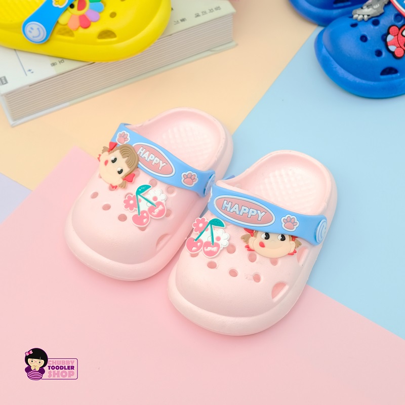 Minipetite SH2140N  Sepatu Sendal Bapao Karakter Kartun Sendal Anak Baim Baby Kartun Lucu Elastis Anti Slip Usia 1-6 Tahun Ukuran 21-31