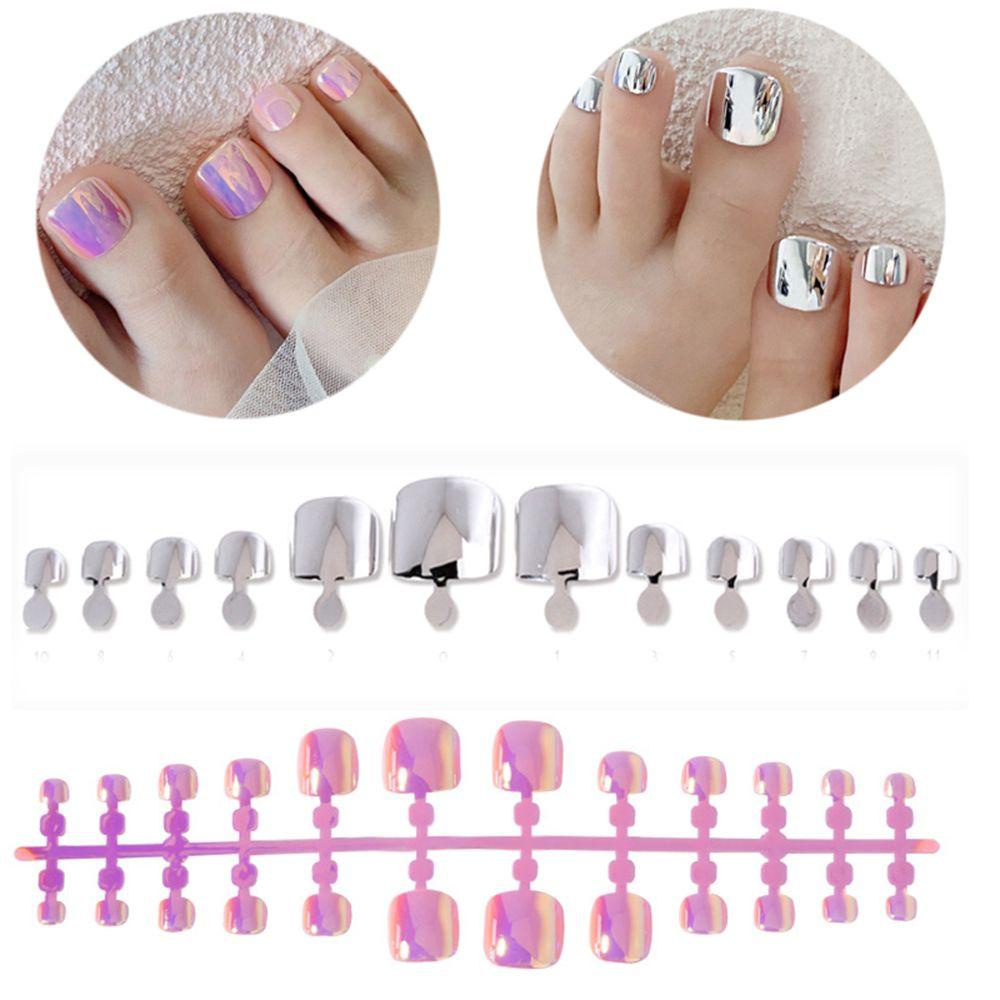 AUGUSTINA Agustina Full Cover Kuku Palsu Removable 24Pcs /Set Manicure Tools Square Nail Art Tips Kaki Kuku Jari Palsu