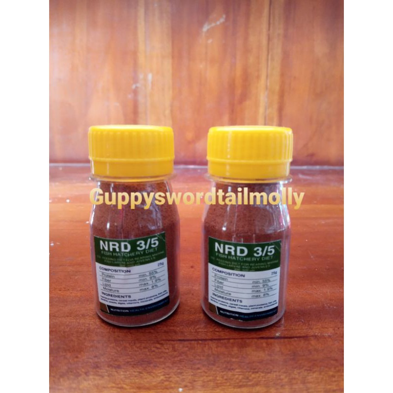 Pelet NRD 3/5 25g 300 500 Micron Pakan Burayak Cupang Guppy Mikron