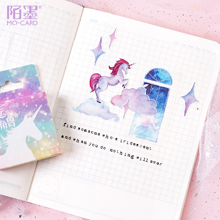 Winzige  46Pcs / Set Stiker Unicorn untuk Dekorasi-4