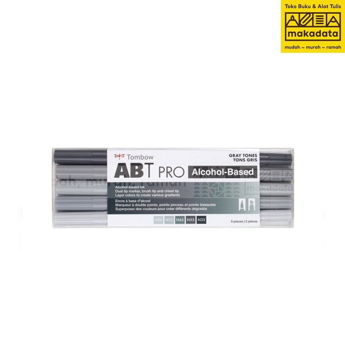 

TOMBOW DUAL BRUSH PEN ABT PRO GRAY TONES SET 5 WARNA MURAH