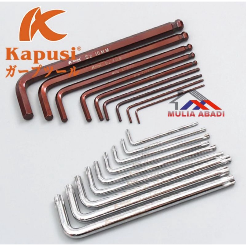 Promo Kunci L Set 18Pcs 2Macam Ballpoint+Bintang Kapusi /Kunci L S2 Kapusi