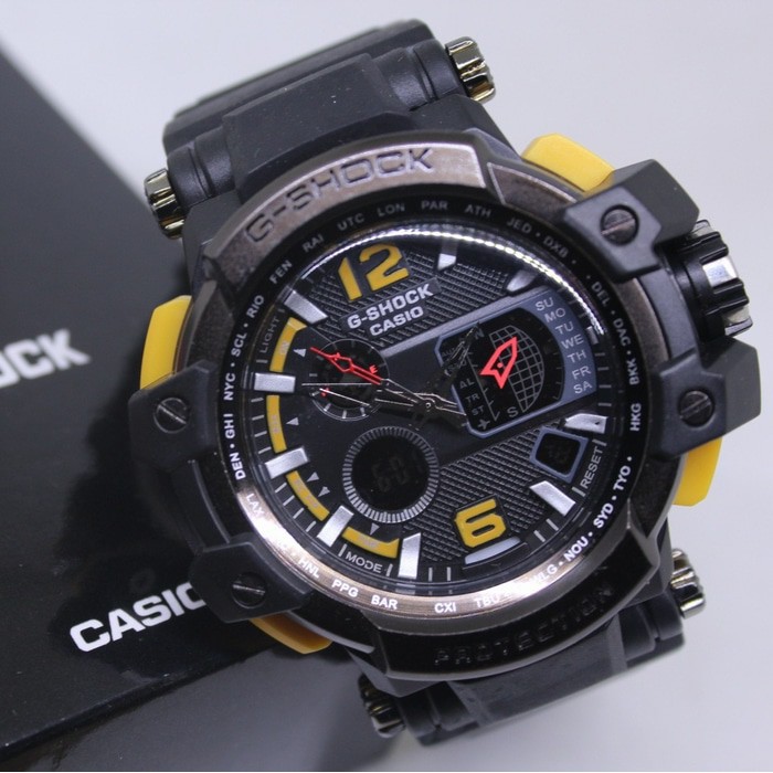 JAM TANGAN PRIA / COWOK G-SHOCK GS GPW 1000 LIS YELLOW KEPALA BESI ANTI AIR