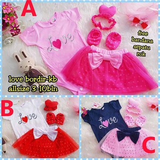  Baju  Anak  Bayi  Perempuan Setelan Jumper  Bayi  Lucu Love 