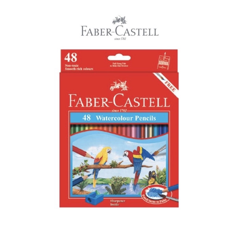 FABER CASTELL PENSIL WARNA 12 / 24 / 36 / 48 WARNA - CLASSIC COLOR PENCIL / WATER COLOUR ORIGINAL / CAT AIR