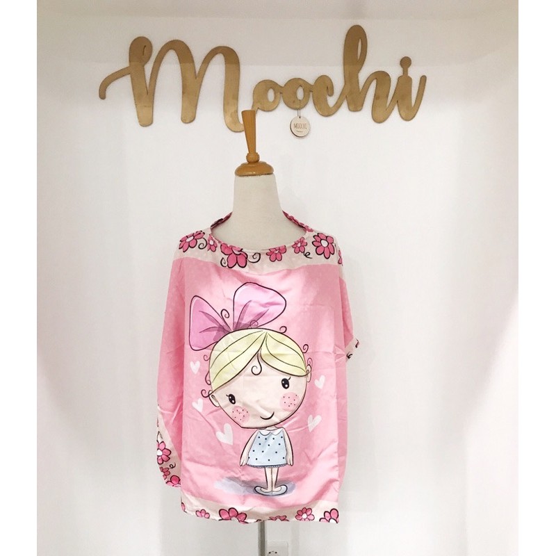 moochi baby nursing apron print cover menyusui