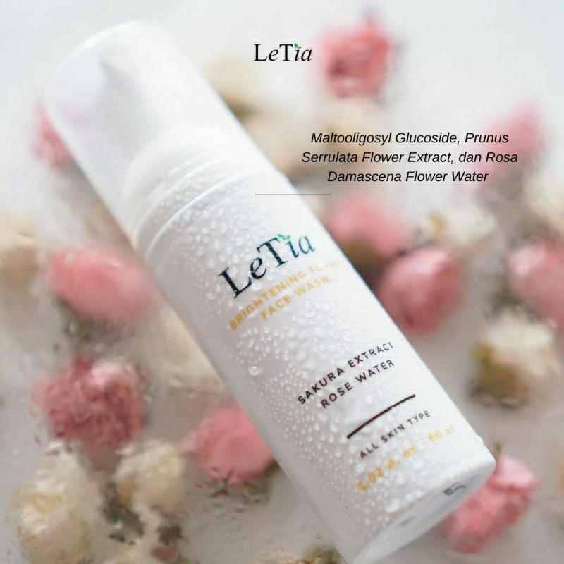 letia brightening foamy face wash 60ml / BPOM / untuk pria dan wanita