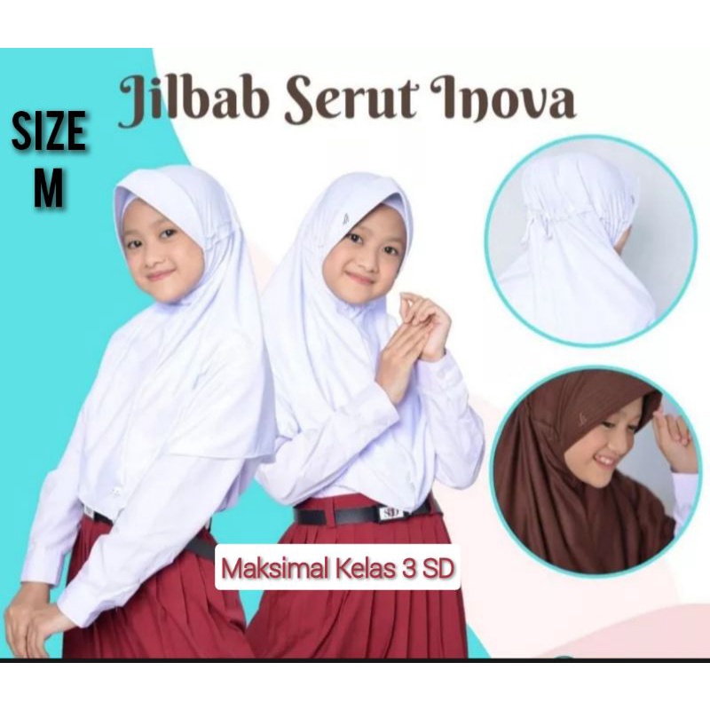 Jilbab Sekolah Anak SD ukuran M BAHAN KAOS ADEM