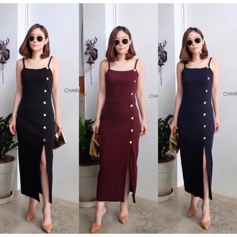 MDLV ~ BG DRESS DONA RAJUT (KANCING GAK HIDUP) // LONG DRESS // FASHION WANITA