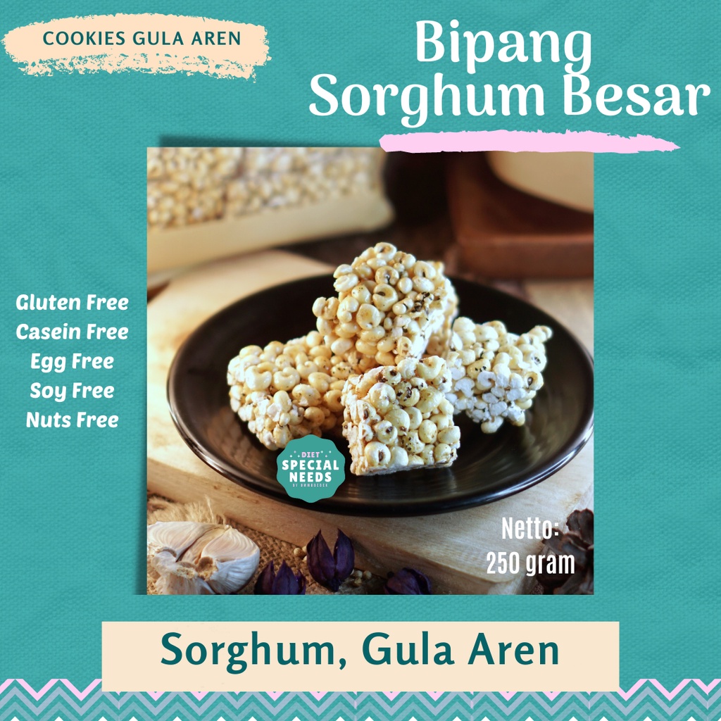

BIPANG SORGHUM/BERAS snack jadoel- Gluten Free, Egg Free, Dairy Free, Gula Aren - Diet Special Needs