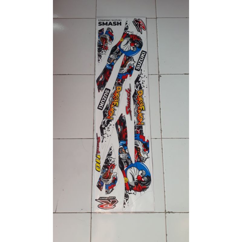 COD striping stiker variasi suzuki smash 110 motif Doraemon