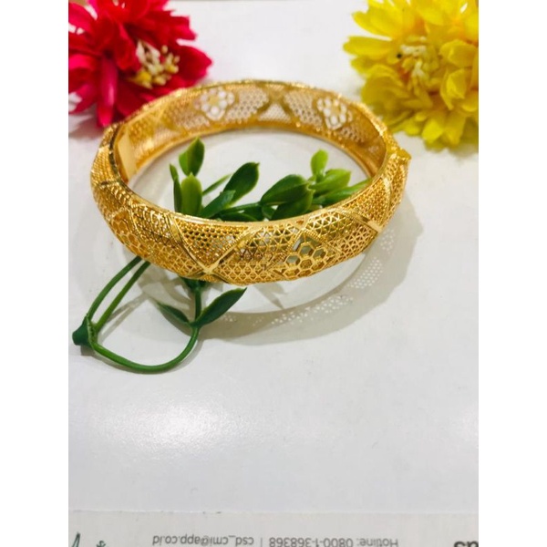 GELANG TANGAN WANITA BANGKOK BESAR LAPIS EMAS 24 K MOTIF DAN BENTUK NYA PILIHAN MEWAH ELEGAN