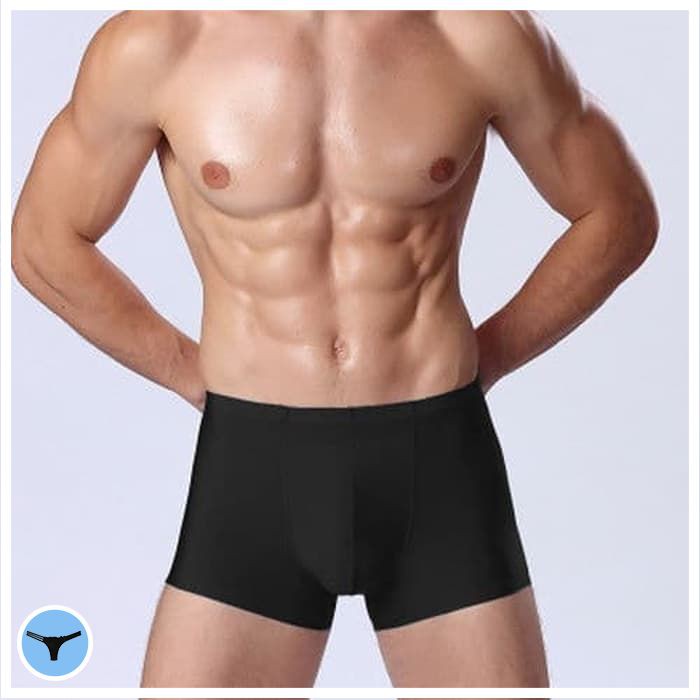 CELANA DALAM PRIA BOXER SEXY BERBAHAN TIPIS SUTRA PAKAIAN DALAM PRIA SEXY