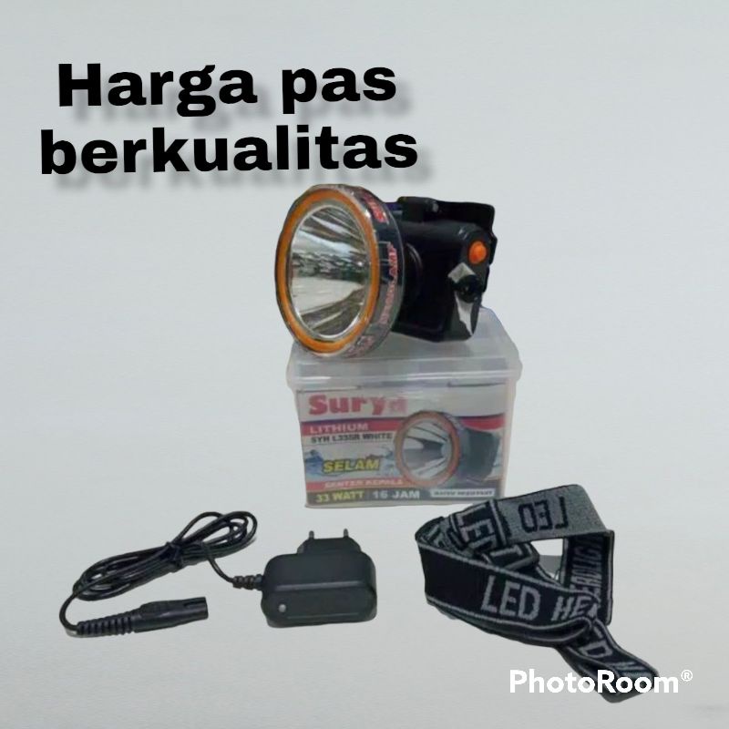 Senter kepala Selam SURYA 33 Watt Syh L335R white Water Resistant Senter Diving super terang Heandlamp terbaik